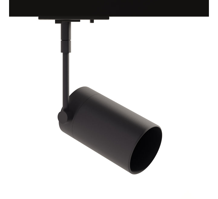 Black Track Light Fitting, Cano Arm Long GU10, Dimmable, for Single Circuit Black Track Lighting
