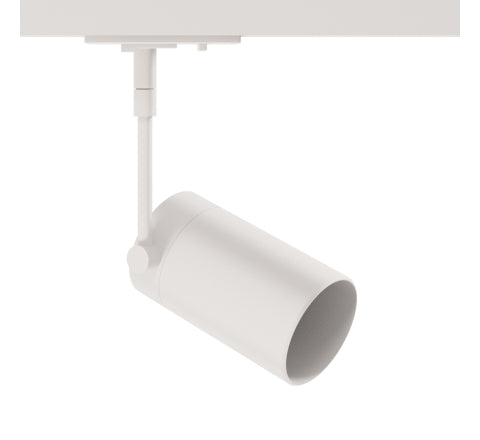 White Cano Arm Long GU10 single circuit track light fitting
