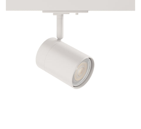 White Cano Short GU10 single circuit track light fitting