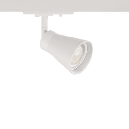 White Cone GU10 single circuit track light fitting