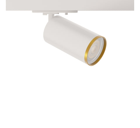 White/Gold Halo GU10 single circuit track light fitting