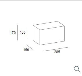 LAMP SHADE (ACCESSORY) SHADE RECTANGULAR 285X170X150MM WHITE PAN-176-14