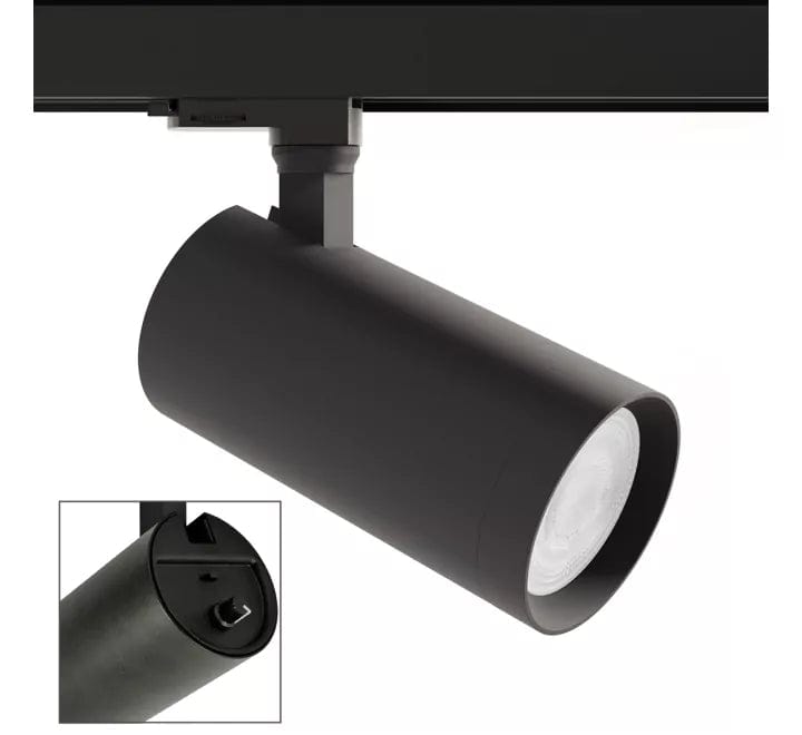 Morpheos Black On Board Dimming CRI90 3 Circuit Tracklight , CCT Colour Changing 3000K,4000K,5700K