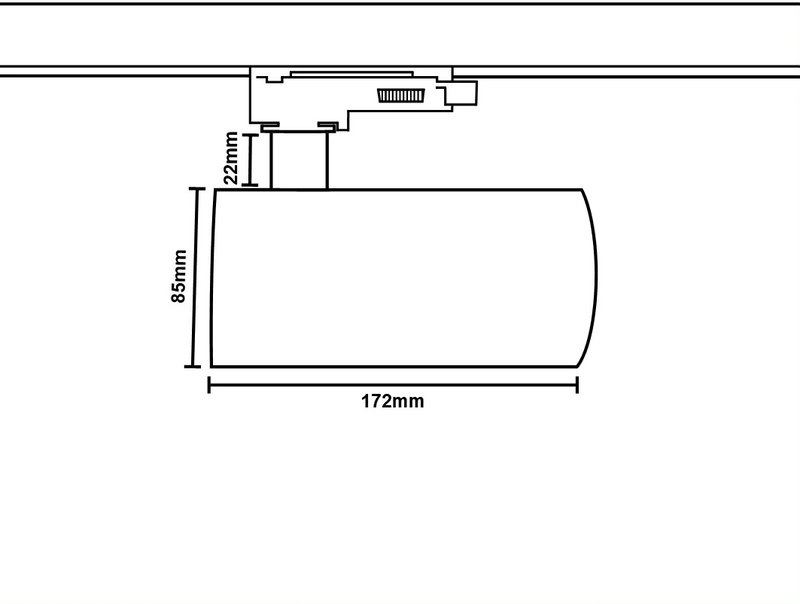 Morpheos White CRI90 3 Circuit Tracklight with onboard Dimmer,Zoom 10-60 Degree Function CCT Colour Changing