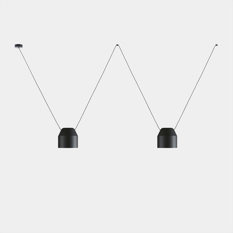 PENDANT ATTIC 2 BODIES HEXAGONAL SHAPE 1200MM SIDE E27 30 BLACK 2170LM