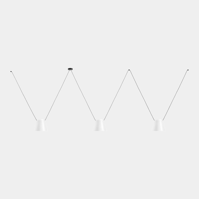 PENDANT ATTIC 3 BODIES CONIC SHAPE 1200MM E27 45 WHITE 2748LM