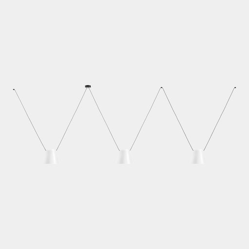 PENDANT ATTIC 3 BODIES CONIC SHAPE 1200MM E27 45 WHITE 2748LM