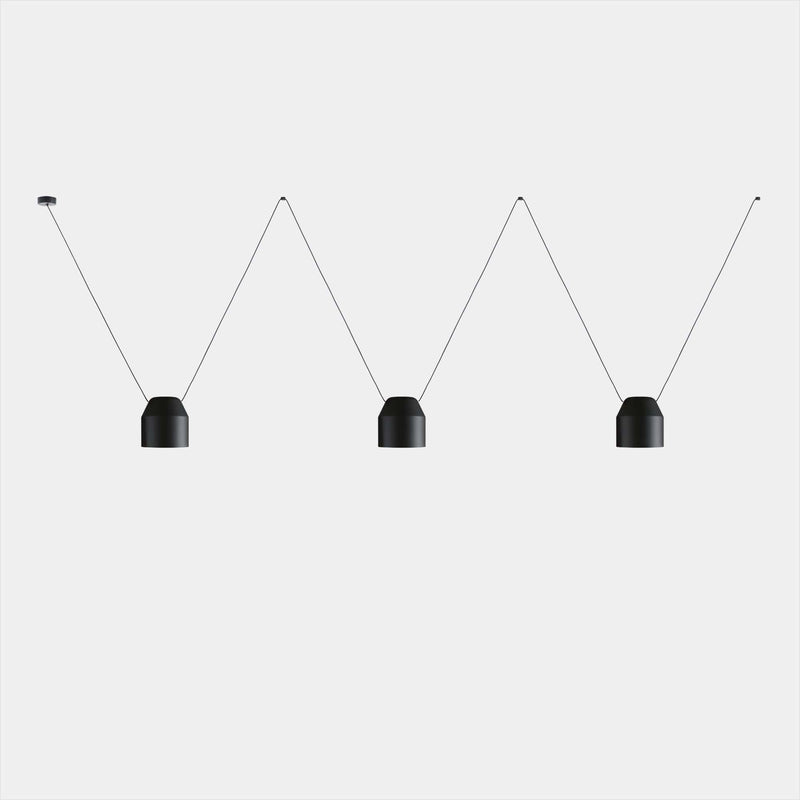 PENDANT ATTIC 3 BODIES HEXAGONAL SHAPE 1200MM SIDE E27 45 BLACK 3255LM