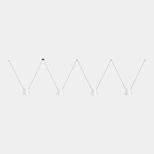 PENDANT ATTIC 4 BODIES CONIC SHAPE 2200MM E27 60 WHITE 3664LM