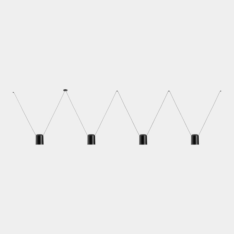 PENDANT ATTIC 4 BODIES RECTANGULAR SHAPE 1200MM E27 60 BLACK 3074LM 00-8386-05-05