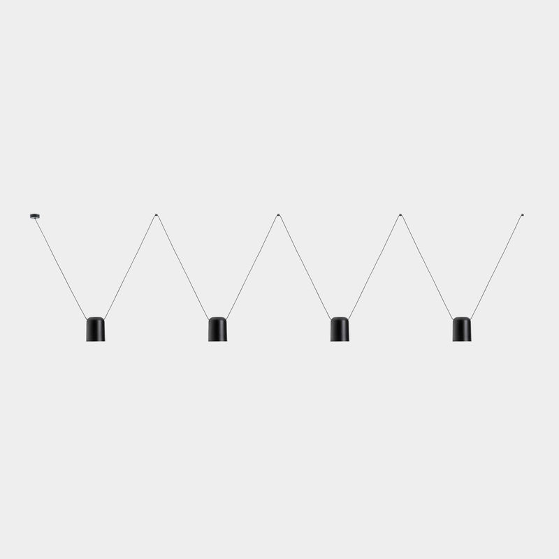 PENDANT ATTIC QUADRUPLE RECTANGULAR SHAPE E27 60 BLACK 3074LM