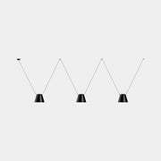 PENDANT ATTIC TRIPLE CONIC SHAPE E27 45 BLACK 2748LM