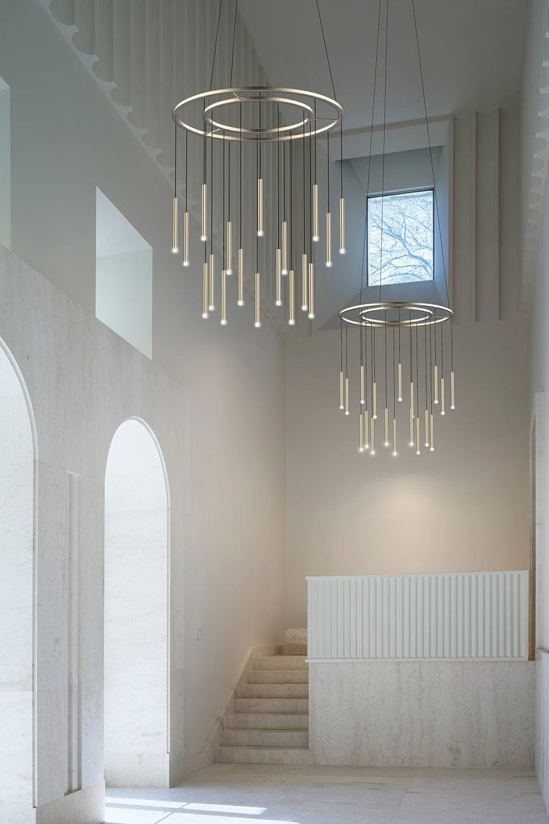 PENDANT CANDLE 15 BODIES CHANDELIER LED 54.7 LED WARM-WHITE 2700K 0-10V BRASS 23