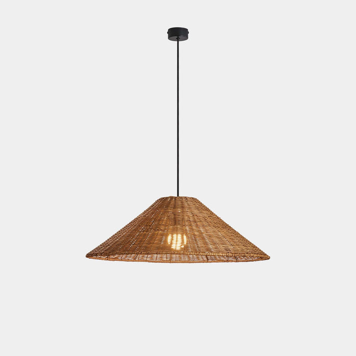 PENDANT CARIBE Ø600 E27 15 BLACK NATURAL RATTAN 722LM