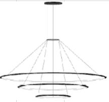 PENDANT CIRCULAR DOWNWARD 3 RINGS (Ø1200 Ø900 Ø600) LED 132 LED WARM-WHITE 24