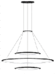 PENDANT CIRCULAR OUTWARD 3 RINGS (Ø900 Ø2000 Ø900) LED 216 LED WARM-WHITE 300