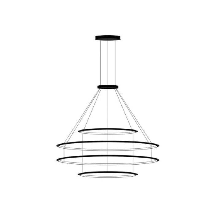 PENDANT CIRCULAR OUTWARD 4 RINGS (Ø1200 Ø2000 Ø2000 Ø1200) LED 390 LED NEUTR