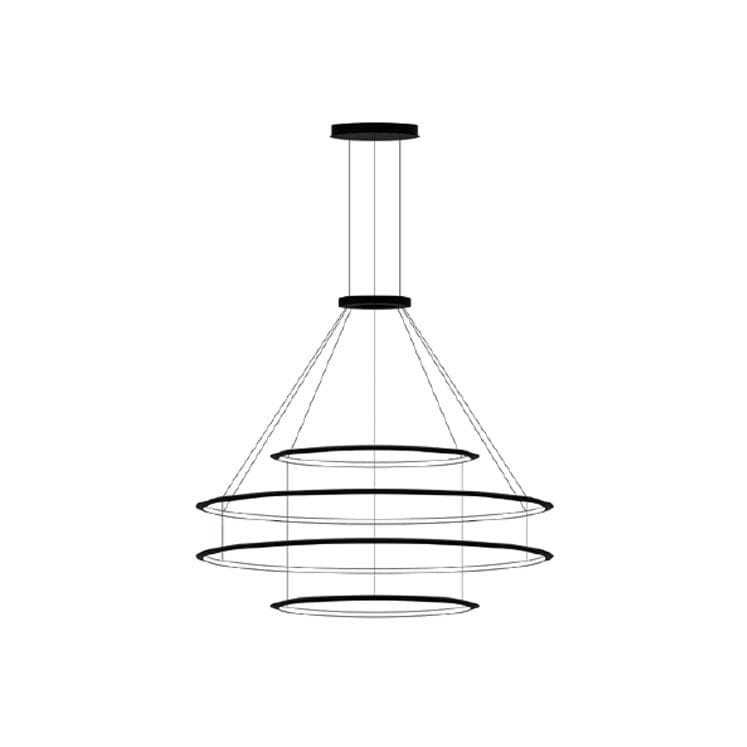 PENDANT CIRCULAR OUTWARD 4 RINGS (Ø600 Ø1200 Ø1200 Ø600) LED 216 LED WARM-WH