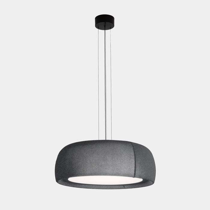 PENDANT GONG LED 25.6 2700K DALI-2 BLACK TEIXIT TEXTIL GRIS 1283LM