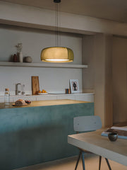 PENDANT GONG LED 25.6 2700K DALI-2 VERD RAL 6003 MATT TEIXIT TEXTIL VERD 1283LM