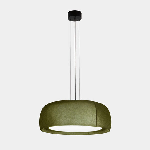 PENDANT GONG LED 25.6 2700K DALI-2 VERD RAL 6003 MATT TEIXIT TEXTIL VERD 1283LM