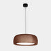 PENDANT GONG LED 25.6 4000K DALI-2 MARRON RAL 8016 MATT TEIXIT TEXTIL VERMELL 14