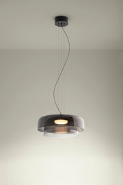 PENDANT LEVELS 2 BODIES Ø420MM + Ø320MM LED 19 SW 2700-3000-4000K DALI-2 BLACK