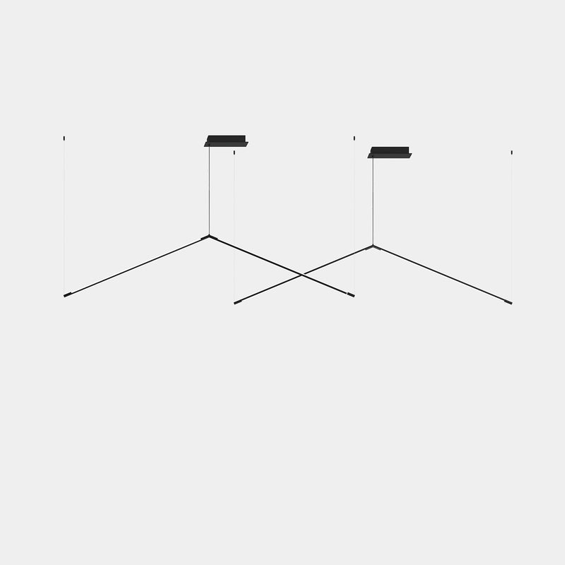 PENDANT TUBS MODULAR DOUBLE TRIANGULAR LED 52.4 LED WARM-WHITE 2700K DALI BLACK