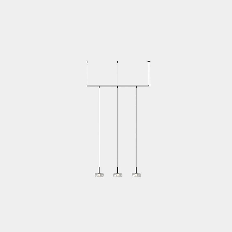 PENDANT TUBS MODULAR TRACK WITH 3 CEILINGS LED 16 LED WARM-WHITE 2700K DALI BLAC