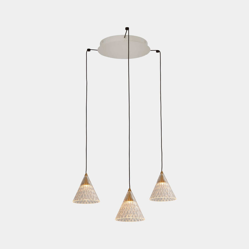 PENDANT VENETO SURFACED 3 BODIES LED 18.4 LED WARM-WHITE 2700K ON-OFF WHITE 804L