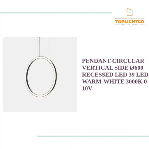 PENDANT CIRCULAR VERTICAL SIDE &Oslash;600 RECESSED LED 39 LED WARM-WHITE 3000K 0-10V by@Outfy