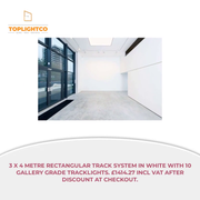 3 x 4 metre rectangular track system in white with 10 Gallery Grade tracklights. &pound;1414.27 Incl VAT After Discount at Checkout. by@Outfy