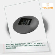 BOLLARD IP66-IP67 SOUL LED 21 LED WARM-WHITE 2700K ON-OFF URBAN GREY 1184LM AL12-18V9S2OUZ5 by@Outfy