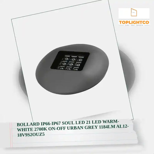 BOLLARD IP66-IP67 SOUL LED 21 LED WARM-WHITE 2700K ON-OFF URBAN GREY 1184LM AL12-18V9S2OUZ5 by@Outfy