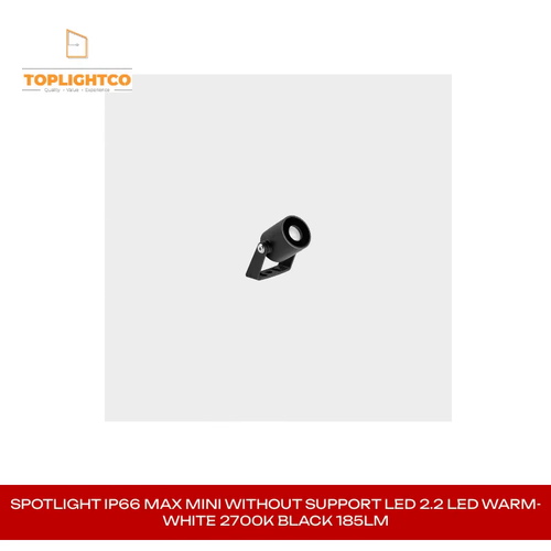 SPOTLIGHT IP66 MAX MINI WITHOUT SUPPORT LED 2.2 LED WARM-WHITE 2700K BLACK 185LM by@Outfy