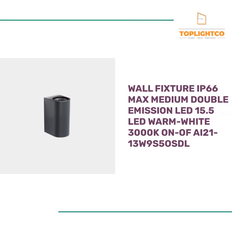 WALL FIXTURE IP66 MAX MEDIUM DOUBLE EMISSION LED 15.5 LED WARM-WHITE 3000K ON-OF AI21-13W9S5OSDL by@Outfy