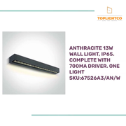 Anthracite 13W Wall light, IP65. Complete with 700mA driver. One Light SKU:67526A3/AN/W by@Outfy