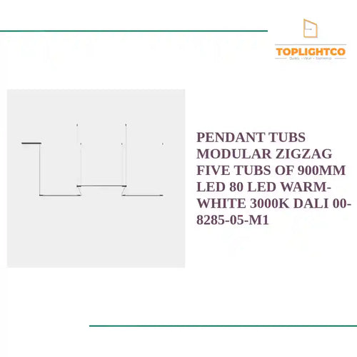 PENDANT TUBS MODULAR ZIGZAG FIVE TUBS OF 900MM LED 80 LED WARM-WHITE 3000K DALI 00-8285-05-M1 by@Outfy