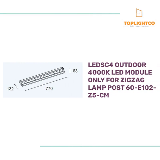 LEDSC4 Outdoor 4000k LED Module Only for zigzag lamp post 60-E102-Z5-CM by@Outfy