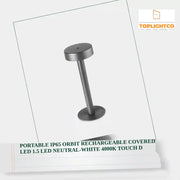 PORTABLE IP65 ORBIT RECHARGEABLE COVERED LED 1.5 LED NEUTRAL-WHITE 4000K TOUCH D by@Outfy