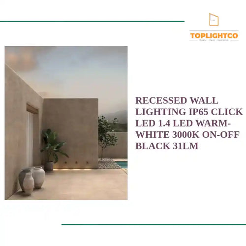 RECESSED WALL LIGHTING IP65 CLICK LED 1.4 LED WARM-WHITE 3000K ON-OFF BLACK 31LM by@Outfy