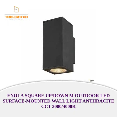 Enola Square Up/down M Outdoor Led Surface-mounted Wall Light Anthracite Cct 3000/4000k by@Outfy