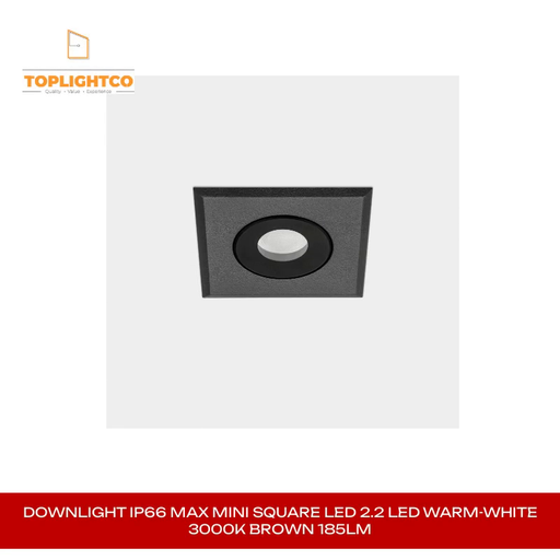 DOWNLIGHT IP66 MAX MINI SQUARE LED 2.2 LED WARM-WHITE 3000K BROWN 185LM by@Outfy