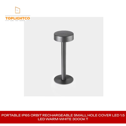 PORTABLE IP65 ORBIT RECHARGEABLE SMALL HOLE COVER LED 1.5 LED WARM-WHITE 3000K T by@Outfy