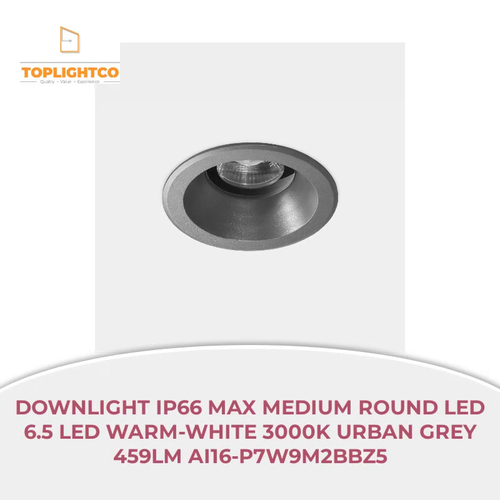 DOWNLIGHT IP66 MAX MEDIUM ROUND LED 6.5 LED WARM-WHITE 3000K URBAN GREY 459LM AI16-P7W9M2BBZ5 by@Outfy