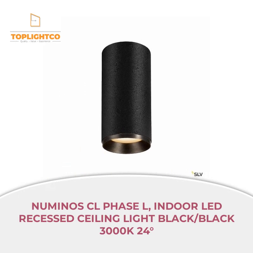 Numinos Cl Phase L, Indoor Led Recessed Ceiling Light Black/black 3000k 24&deg; by@Outfy