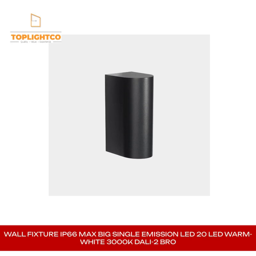 WALL FIXTURE IP66 MAX BIG SINGLE EMISSION LED 20 LED WARM-WHITE 3000K DALI-2 BRO by@Outfy