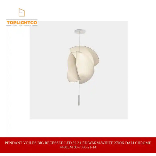 PENDANT VOILES BIG RECESSED LED 52.2 LED WARM-WHITE 2700K DALI CHROME 4480LM 00-7690-21-14 by@Outfy