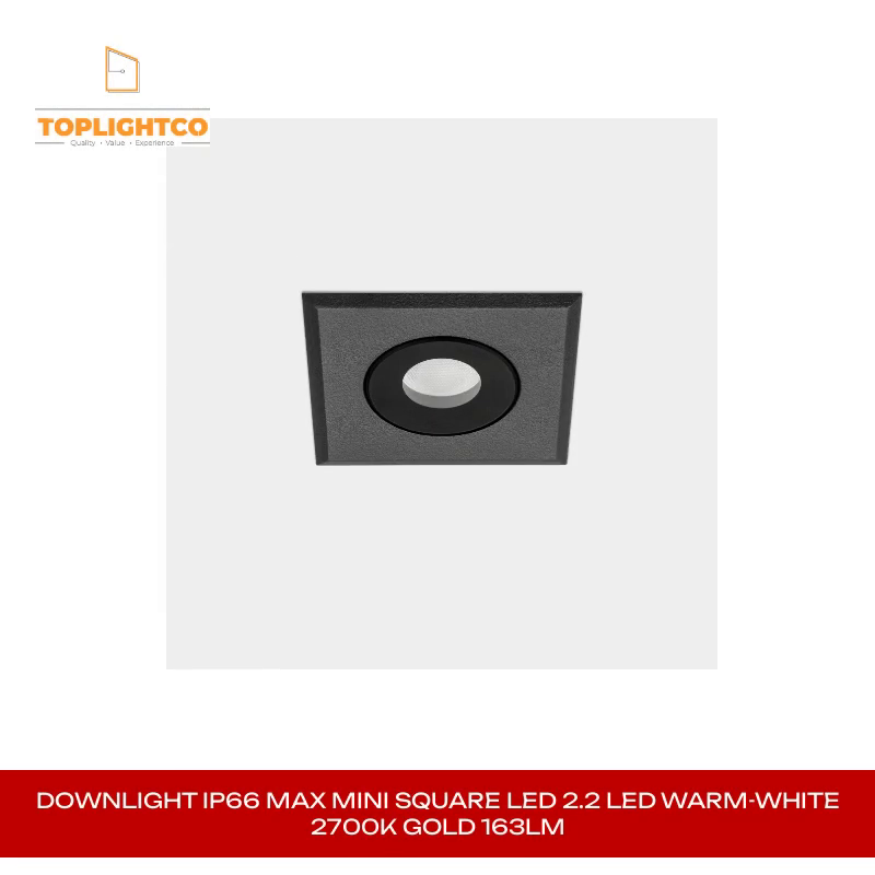 DOWNLIGHT IP66 MAX MINI SQUARE LED 2.2 LED WARM-WHITE 2700K GOLD 163LM by@Outfy