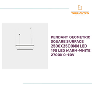PENDANT GEOMETRIC SQUARE SURFACE 2500X2500MM LED 195 LED WARM-WHITE 2700K 0-10V by@Outfy